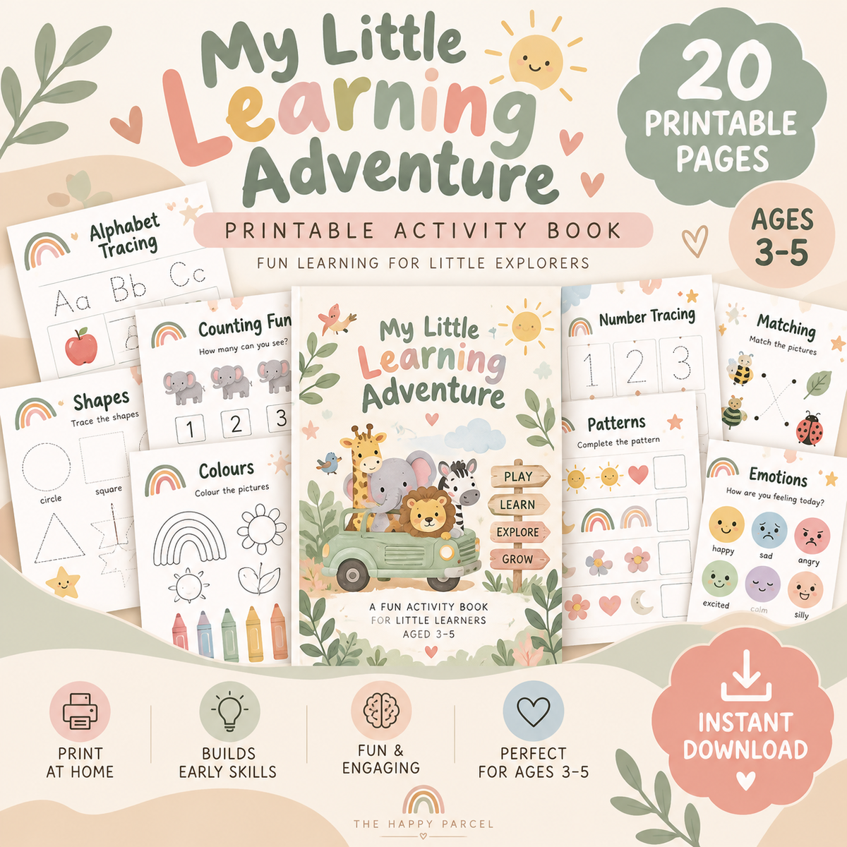 My Little Learning Adventure | Printable Preschool Activity Book | Ages 3β5