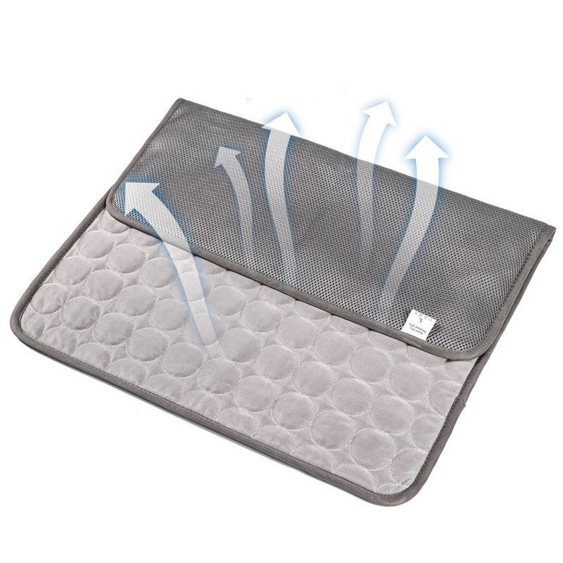 Cooling Pet Mat for Dogs and Cats, Summer Heat Relief Bed Pad with Breathable Mesh and Soothing Gel Layer, Ideal for Sofa Floor Crate Car Seat and Outdoor Use (Blue, S)