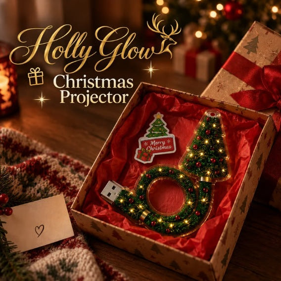Creative Christmas Tree Shaped USB Projection Light