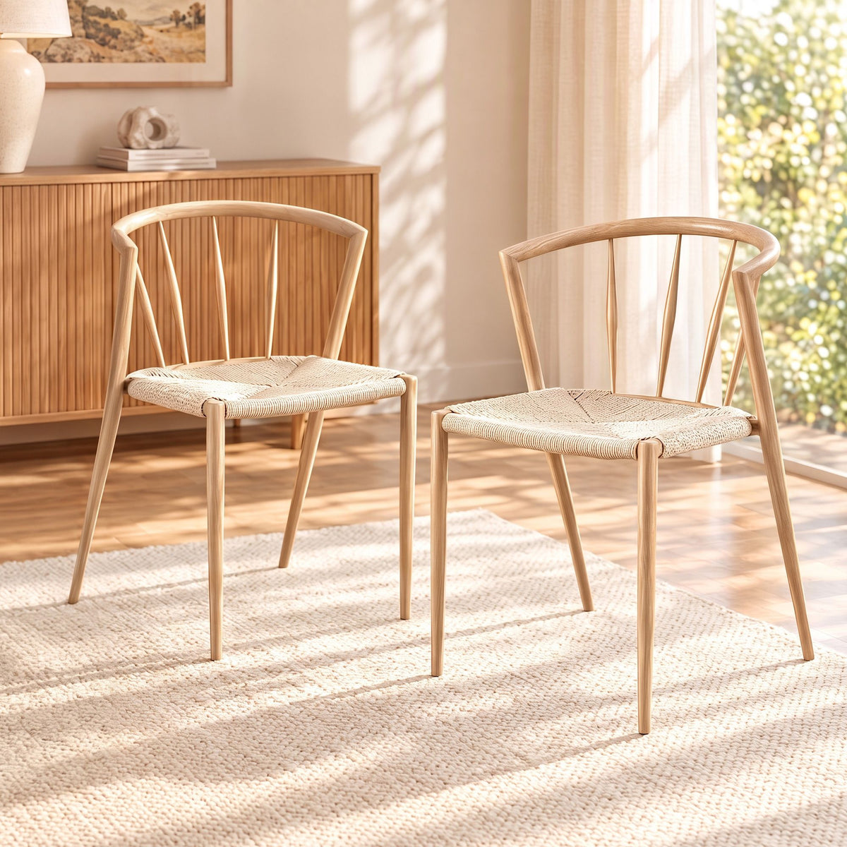 Artiss Dining Chairs Set of 2, Leisure Accent Chair for Living Room & Balcony Spindle Back